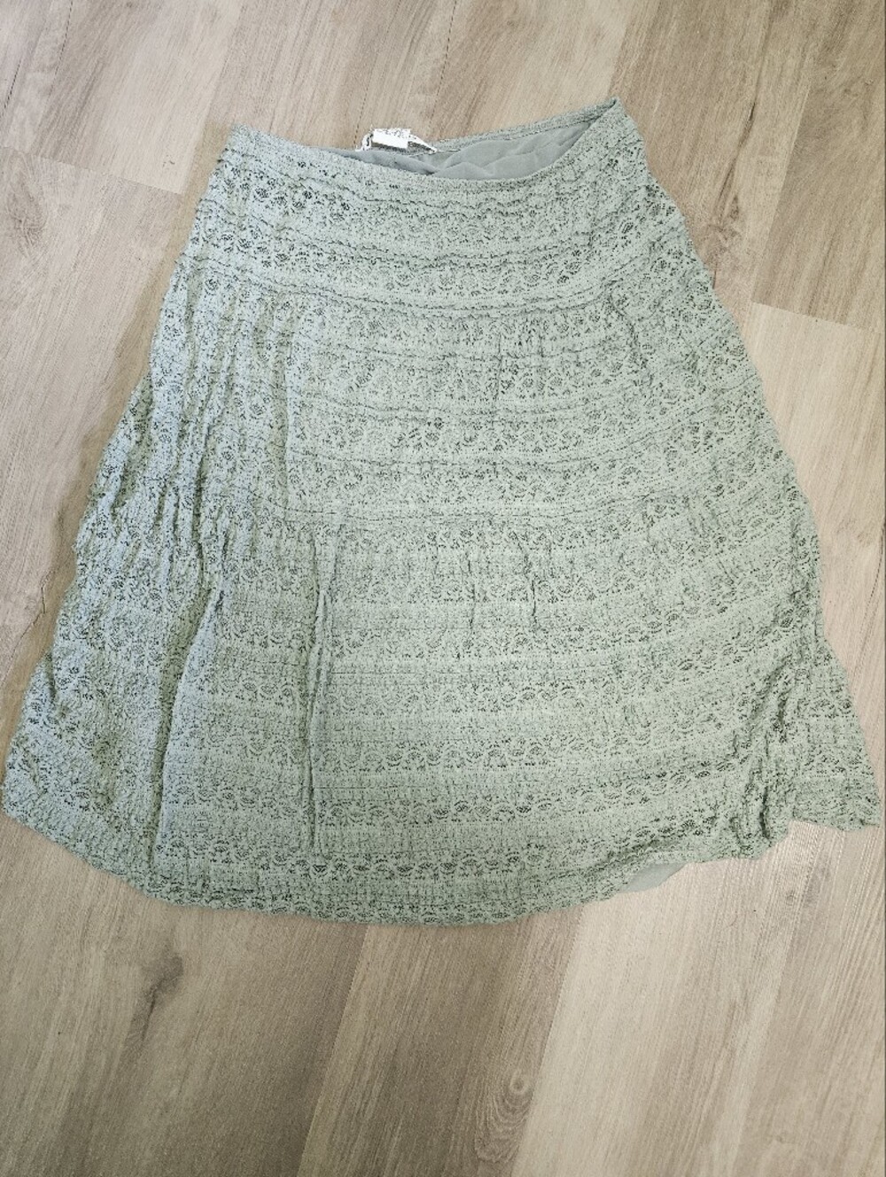 Max Studio Sage Green Lace Midi Skirt Size Medium Boho Romantic